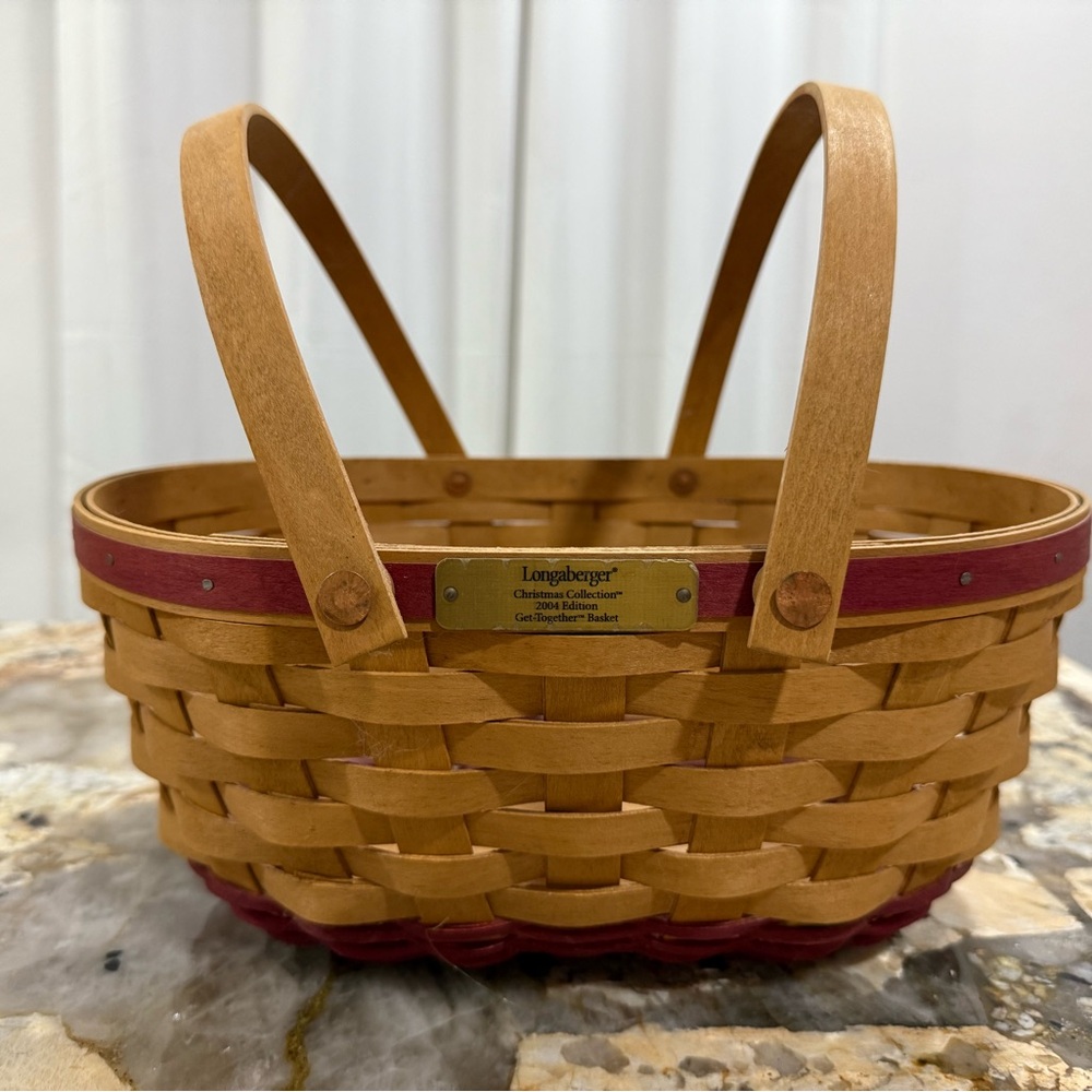 Longaberger Christmas Collection Basket with Red Accent